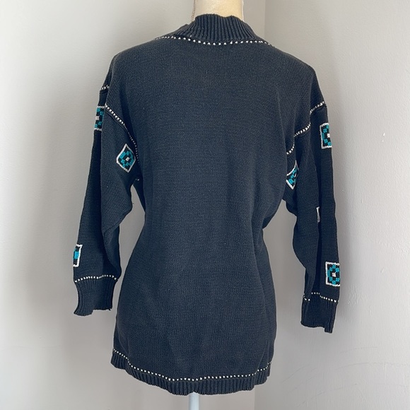 Vintage Crochet Knit Women's Maggie Lawrence Collection Mock Neck Sweater - Picture 8 of 13